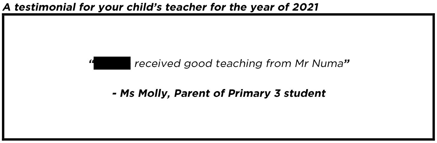 "...good teaching from Mr Numa."