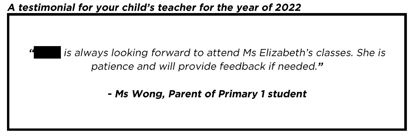 "...always looking forward to attend Ms Elizabeth’s classes."