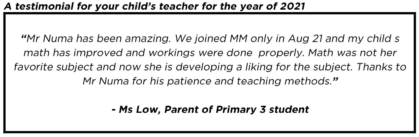 "...now she is developing a liking for the subject."