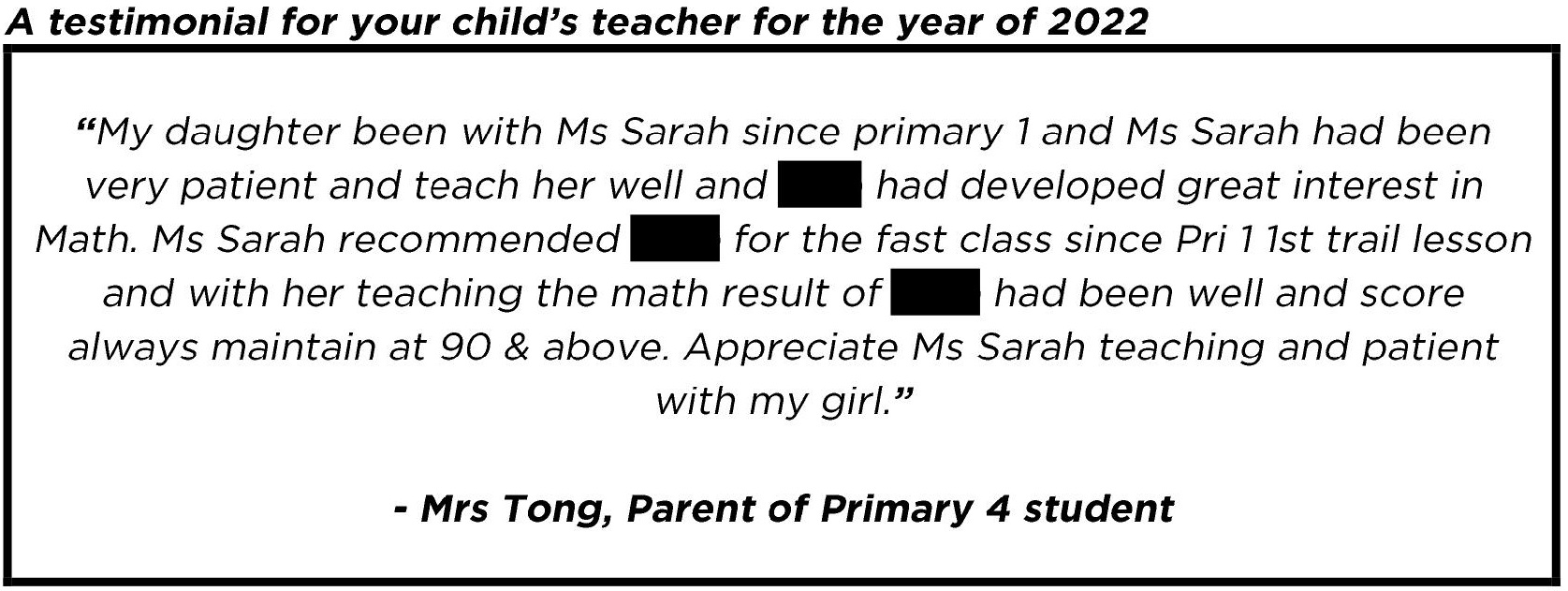 "...developed great interest in Math."