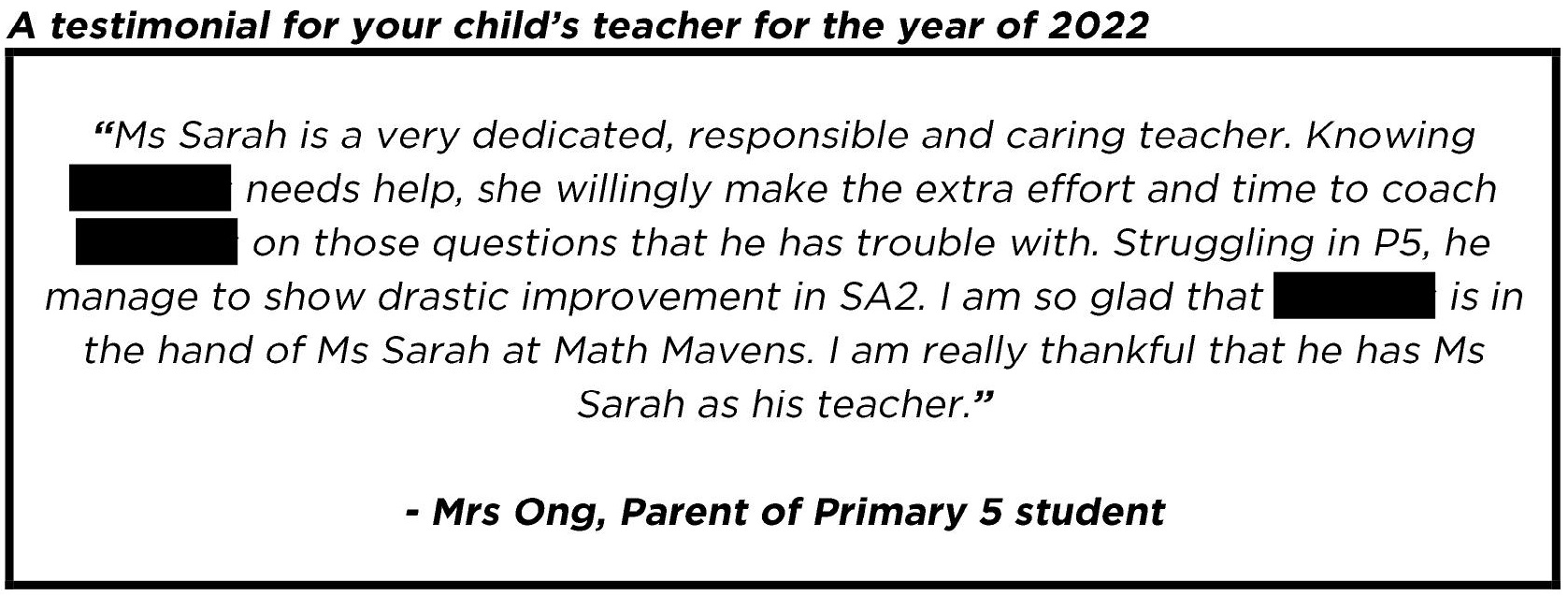 "...very dedicated, responsible and caring teacher."