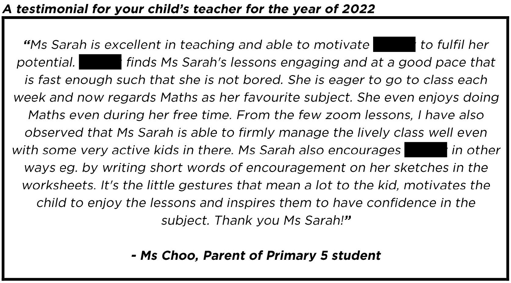 "It's the little gestures that mean a lot to the kid…"