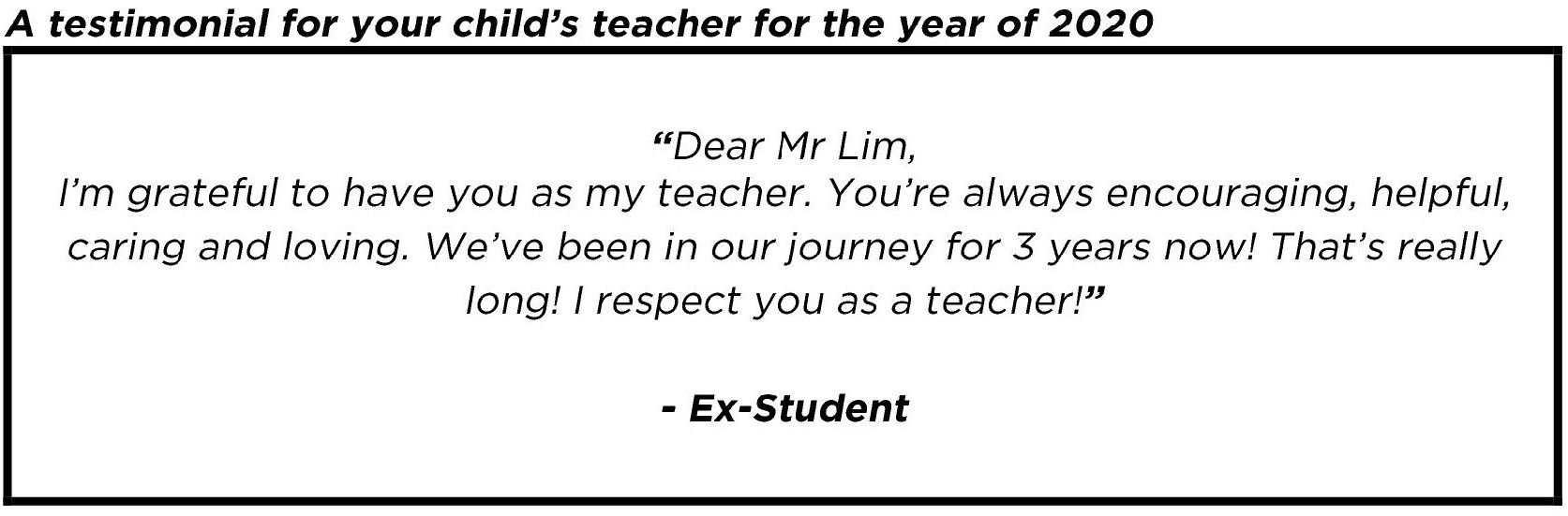 "...encouraging, helpful, caring and loving."