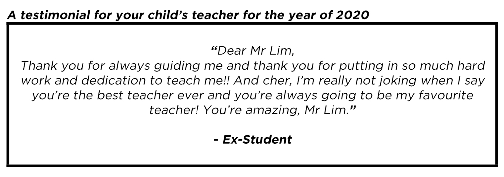 "...thank you for putting in so much hard work and dedication…"