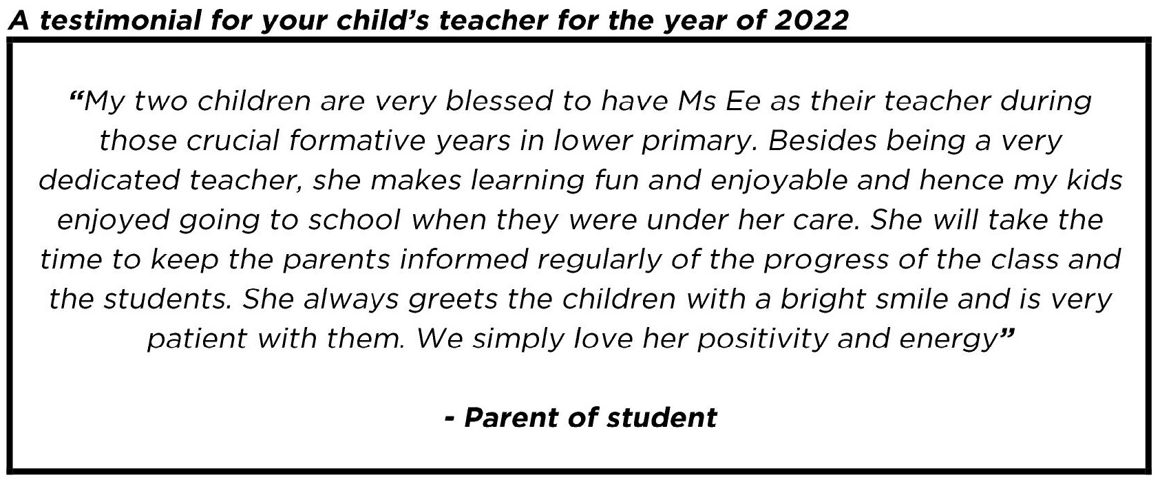 "We simply love her positivity and energy."