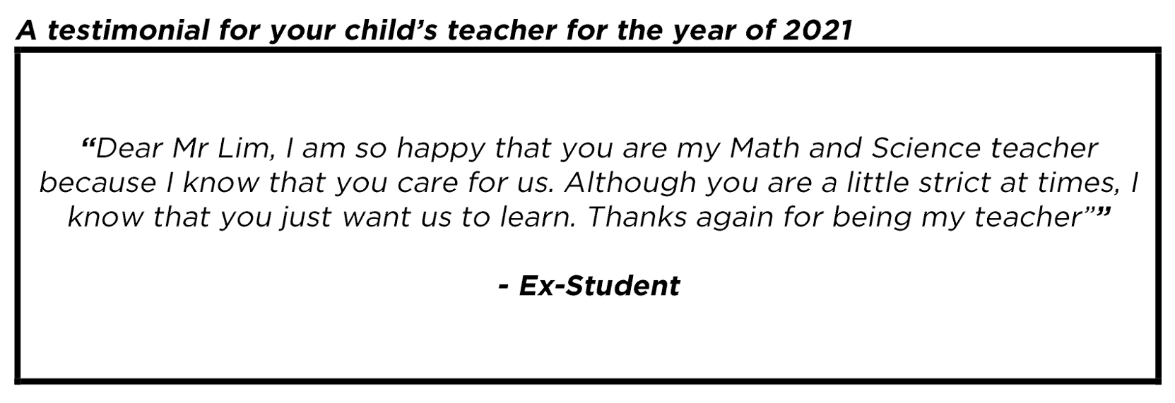 "...I know that you care for us."