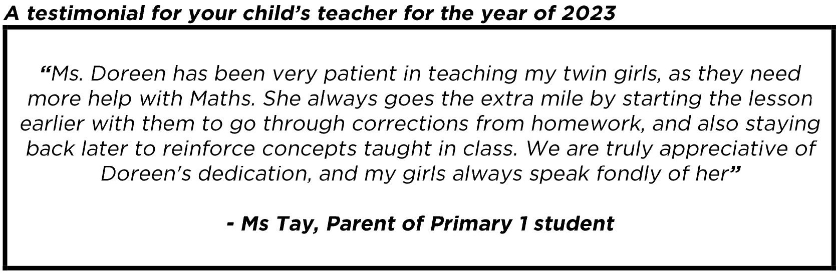 "..very patient in teaching my twin girls as they need more help with Maths"