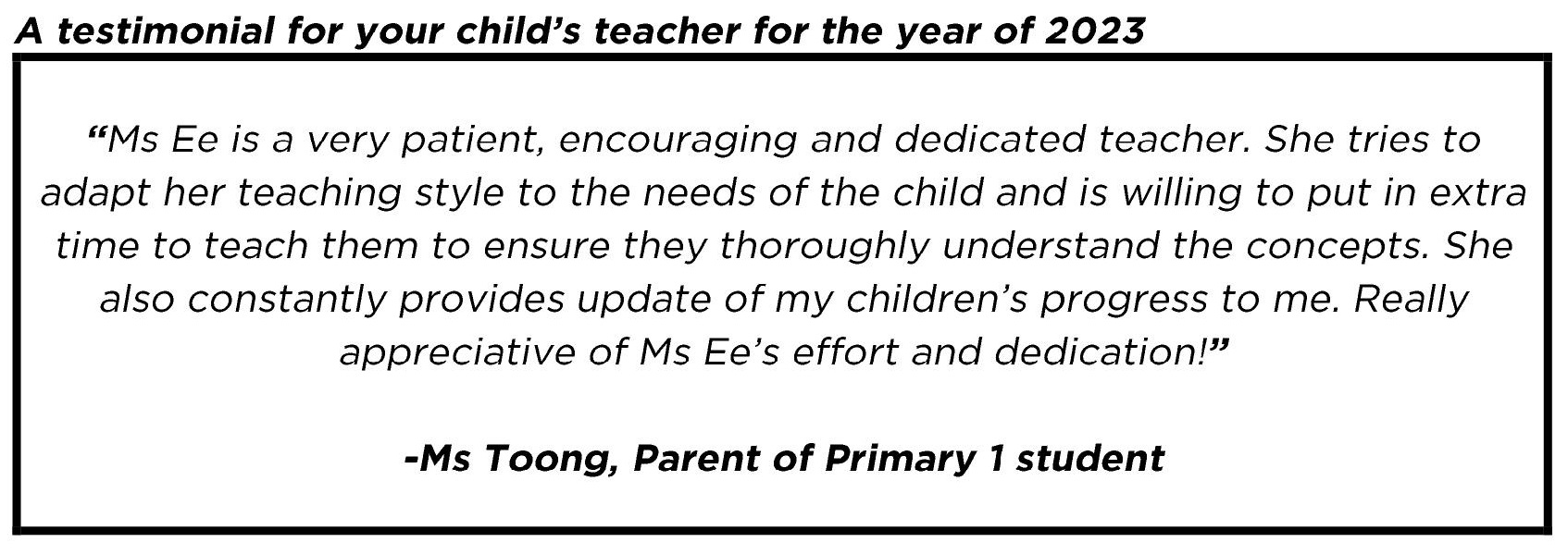 " ..adapt her teaching style to the needs of the child.."