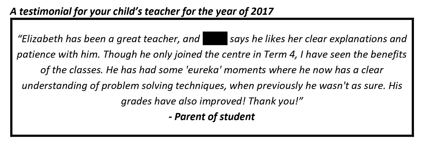 "...I have seen the benefits of the classes."