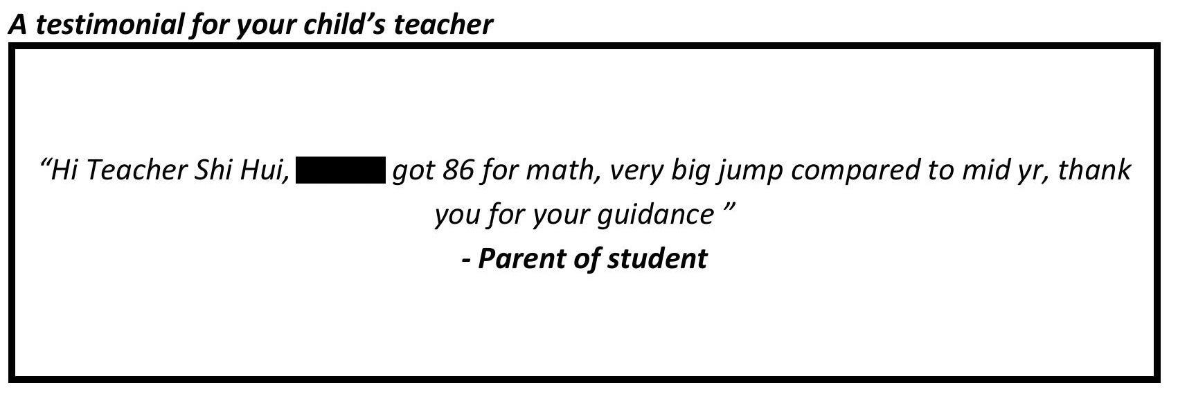 " got 86 for math, very big jump compared to mid yr, thank you for your guidance "